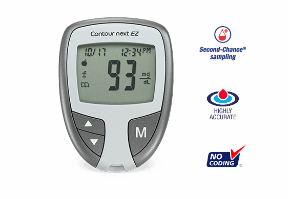 CONTOUR NEXT EZ blood glucose meter.