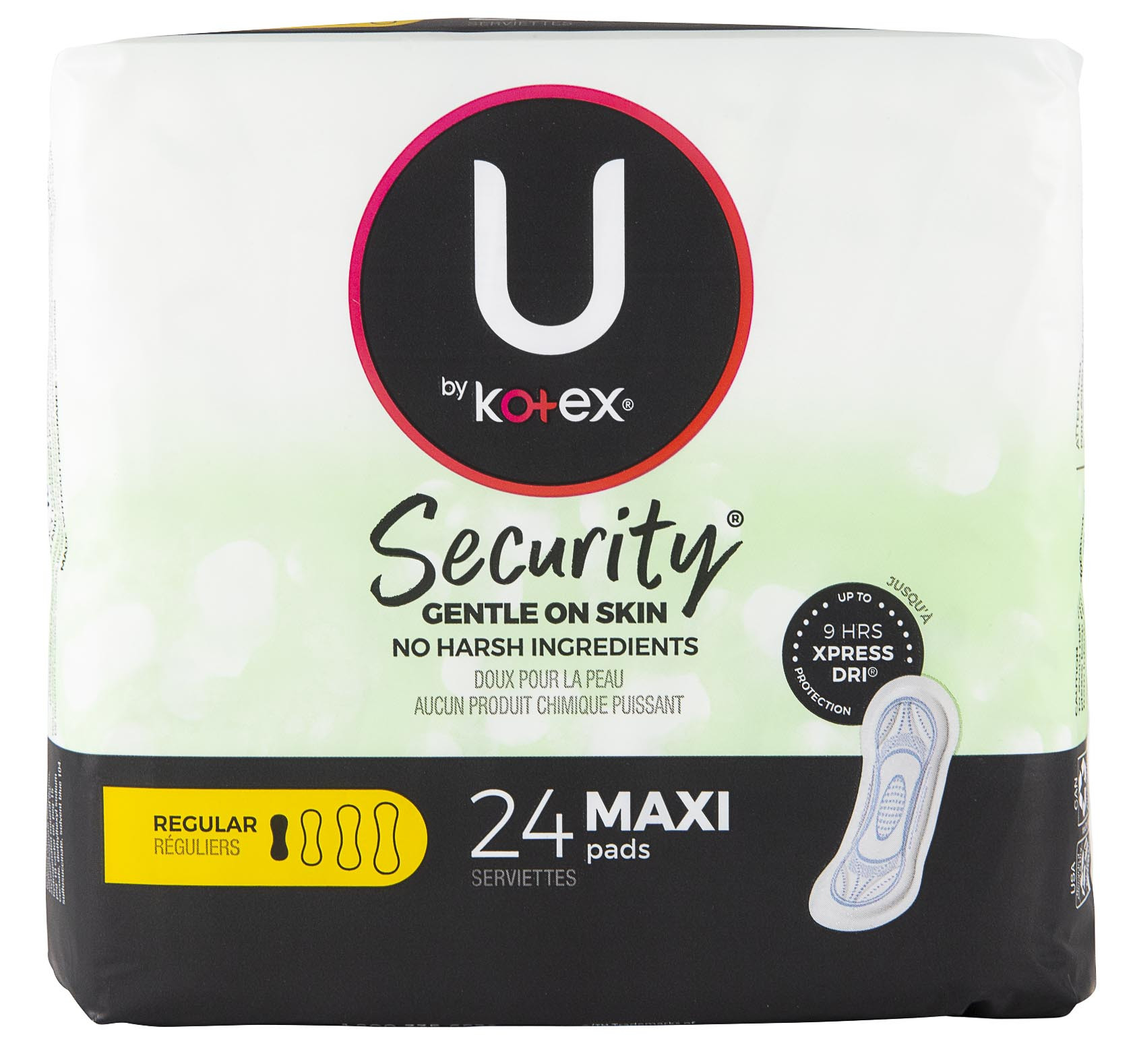 U By Kotex Ultra Thin 14-Count Overnight Maxi Pads With Wing