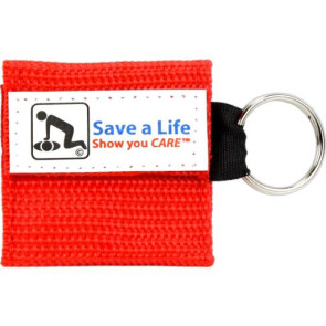 CPR Keychain Mask, Red Woven Case