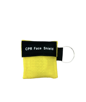 CPR Keychain Mask, Yellow Woven Case