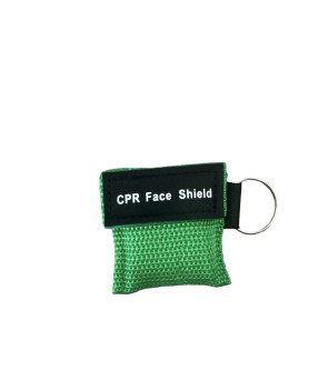 CPR Keychain Mask, Green Woven Case