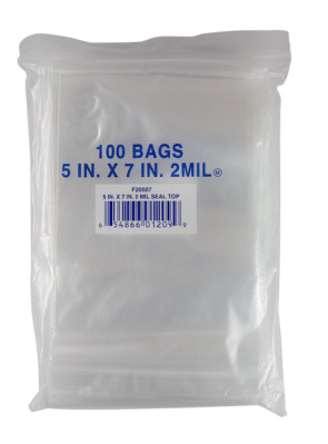 Clear Economy 3x 4 Zip Lock Bag White Block (Pkg 100)
