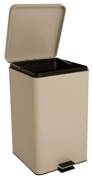 Square Step-On Waste Receptacle, 8 Gallon, Beige