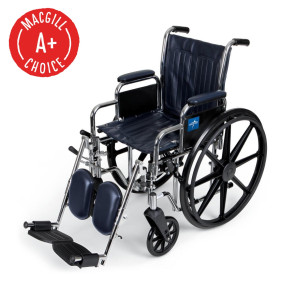 Wheelchair, 16" Seat, Padded Removable Desk Arms & Legrest